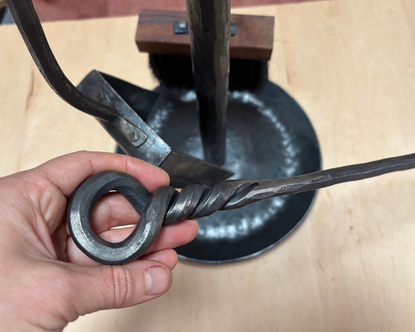 Hand-Forged Fireplace Set