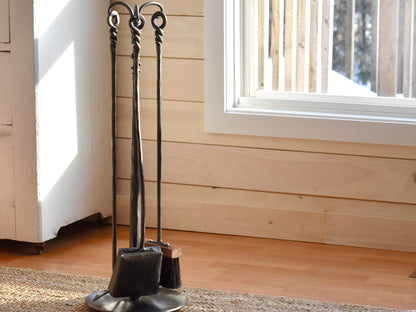 Hand-Forged Fireplace Set
